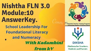 NISHTHA FLN 30 MODULE 10 Answer key School Leadership For Foundational Literacy and Numeracy [upl. by Skelly]