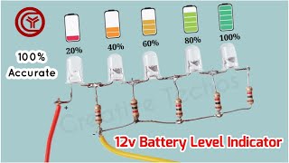 Simple 12 volt battery level indicator circuit [upl. by Dahs]