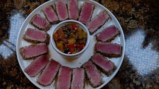 Tuna Steak Tuna tataki [upl. by Assiluj]