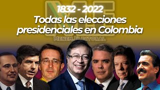 Todas las elecciones presidenciales en Colombia 18322022 [upl. by Wohlert]