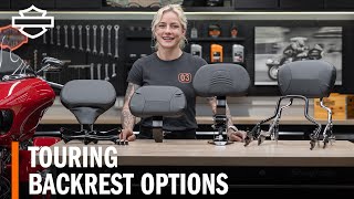 HarleyDavidson Touring Motorcycle Rider amp Passenger Backrest Options Overview [upl. by Milly]