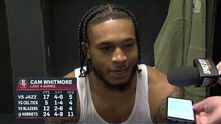 CAM WHITMORE PostGame Interview  Houston Rockets vs Charlotte Hornets [upl. by Erehs]