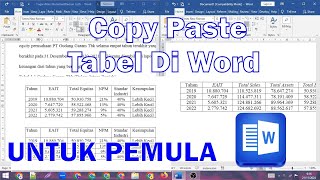 Cara Copy Paste Tabel di Word [upl. by Naylor275]