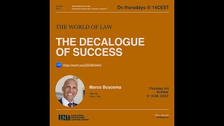 THE WORLD OF LAW THE DECALOGUE OF SUCCESS with Marco Buscema 03 10 2024 [upl. by Melak549]