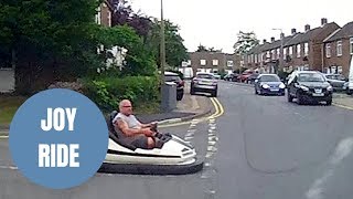 JOY RIDE  Dash cam captures fairground dodgem car driving on the ROAD [upl. by Dazraf781]