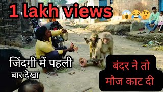 Bandar or bandariya ka khel  कमाल का बंदर है  बंदर comedy video  vedio from my phone [upl. by Ayhtak]