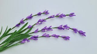 How to make Lavender flowers from crepe paper  Paper Flower  Góc nhỏ Handmade [upl. by Htebaile815]