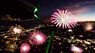 Flying over FIREWORKS in a Helicopter [upl. by Adrien]