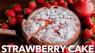 Easy Strawberry Cake Recipe with Tasty Strawberry Sauce [upl. by Bellew]