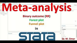 Meta analysis binary outcome risk ratio funnel forest plot in STATA [upl. by Anived659]