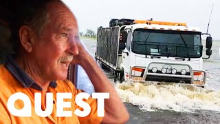 Aussie Trucker Drives Through Highways Devastated By A Cyclone  Outback Truckers [upl. by My]