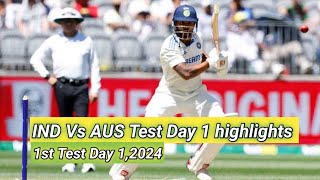 India Vs Australia 1st Test Day 1 highlights 2024  Aus Vs IND 2024 1st test day 1 highlights [upl. by Haridan280]