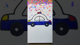 How to draw easy police car for kids  Easy drawings for kids🚔 [upl. by Moscow384]