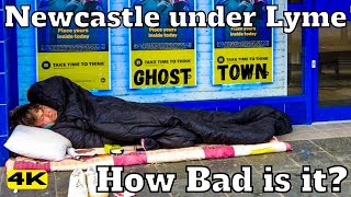 NEWCASTLE UNDER LYME  How Bad is it Ghost Town ENGLAND UNITED KINDOM 4k [upl. by Waldron]