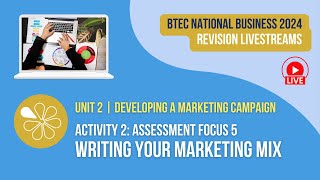 Writing Your Marketing Mix AF5 for BTEC National Business Unit 2 [upl. by Aerdnad915]