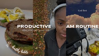 Realistic Morning Routine  Productivity Tips Staying Motivated amp Healthy Habits [upl. by Annim825]