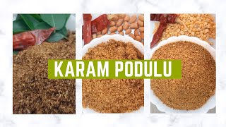 KARAM PODULU for Breakfast and Rice  Dhaniyala Karam Podi  Kandi Podi  Palli Podi [upl. by Atinar]