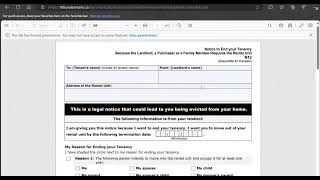 How To Fill N12 Notice to End Tenancy Because the Landlord Purchaser Family Member Need To Move In [upl. by Refinney]