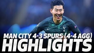 HIGHLIGHTS  Man City 43 Spurs 44 on agg  UEFA Champions League quarterfinal second leg [upl. by Gnol]