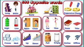 600 Opposite Words  Antonyms In English  Learn English  English Vocabulary… [upl. by Yur]