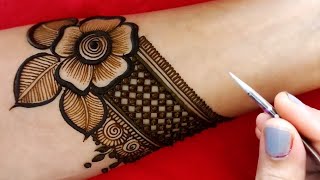 कारवाचौथ स्पेशल आसान मेहंदी डिजाईन New Latest Indo Arabic Mehndi Designs Front Hand Mehandi Easy [upl. by Neral732]