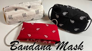 bandana face mask no sewing easy [upl. by Jankell166]