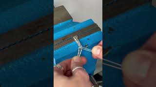 Making sixstrand braid hoop earrings handcraftedjewelry braidedhoops diyjewelry [upl. by Belloir]