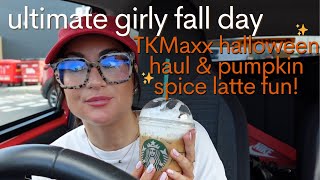 Ultimate Girly Fall Day TK Maxx Halloween Haul amp Pumpkin Spice Latte Fun [upl. by Arahc]