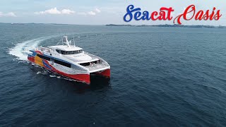 MV Seacat Oasis Fast Ferry  Batam Drone [upl. by Odnesor]