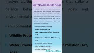 Sustainable Development  Environmental Law factoselegal [upl. by Uwkuhceki318]