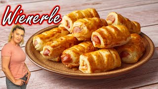 Wienerle Croissants  Würstchen im Blätterteig  Schlafrock einfach lecker [upl. by Maryly]