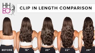 Clip In Hair Extensions Length Guide  HHEO [upl. by Mohandis]