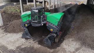 Komptech Topturn X5000 Compost Windrow Turner in Operation [upl. by Asert429]