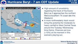 West Central Texas Weather Briefing  070424 [upl. by Eleumas]