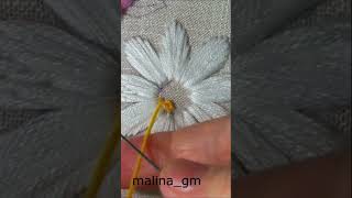 Lazy Daisy Satin stitch Flower Embroidery for beginners SHORT [upl. by Fontana]