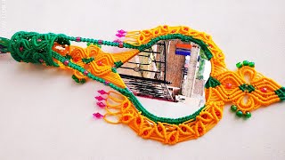 Macrame 💓 Heart Shape Mirror New Design Tutorial In Hindi  Full HD Part [upl. by Orabla]