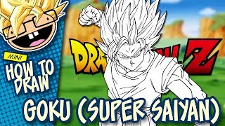 How to Draw SUPER SAIYAN GOKU Dragon Ball Z  Narrated Easy StepbyStep Tutorial [upl. by Ger]