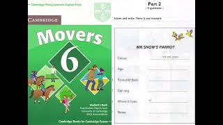 Movers 6  Test 2  Part 2  Listening [upl. by Eerahs]