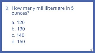 PTCB PTCE Practice Test Question 2  Ounce to Milliliter Math Conversion Pharmacy Tech Test Prep [upl. by Gascony]