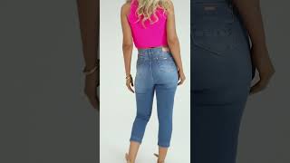 Calça Feminina Jeans Capri Skinny Destroyed 82836494 [upl. by Kirkwood359]