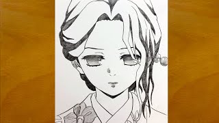 Anime sketch  How to draw Tamayo from Demon Slayer  Kimetsu no Yaiba  step by step  draw anime [upl. by Sirama]