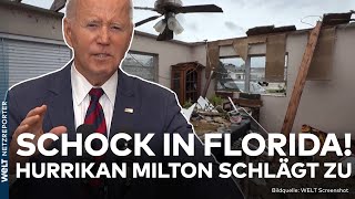 USA Schock in Florida MonsterHurrikan Milton auf Land getroffen Heftige Schäden [upl. by Retsevlys]