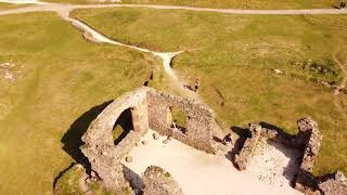 Llanddwyn Island Anglesey North Wales A DronesEye View of the Ruins of St Dwynwens Church [upl. by Aiouqahs]