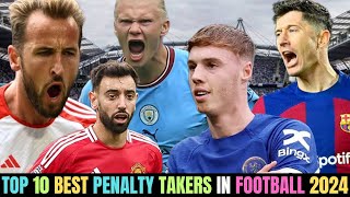 TOP 10 BEST PENALTY TAKERS IN FOOTBALL 2024 [upl. by Ardnosac]