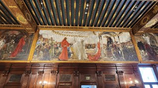 Boston Public Library Abbey Room Murals [upl. by Lenoj]