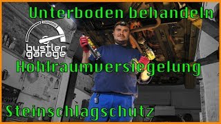 Unterboden behandeln mit Steinschlagschutz und Hohlraumversiegelung  So macht es Bustler Garage [upl. by Elolcin415]