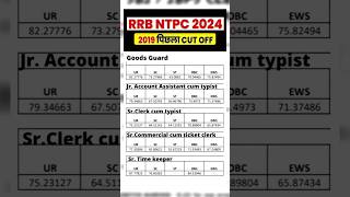 RRB NTPC Previous Year Cut Off  RRB NTPC New Vacancy 2024  RRB NTPC NotificationNTPC 2019 Cut Off [upl. by Ffilc527]