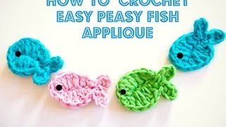 How to crochet a fish applique free pattern easy for beginners [upl. by Dira]