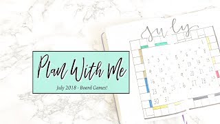 Plan With Me  July 2018 Bullet Journal  Board Game Theme [upl. by Valora]