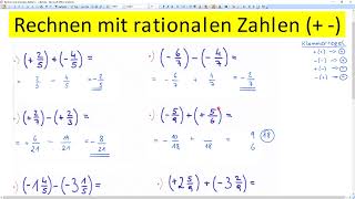 Rechnen mit rationalen Zahlen   Brüche 8 Stück [upl. by Dleifyar]